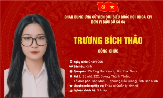 Chương trình hành động của bà Trương Bích Thảo, ứng cử viên đại biểu Quốc hội khóa XVI, đơn vị bầu cử số 4, tỉnh Bắc Ninh